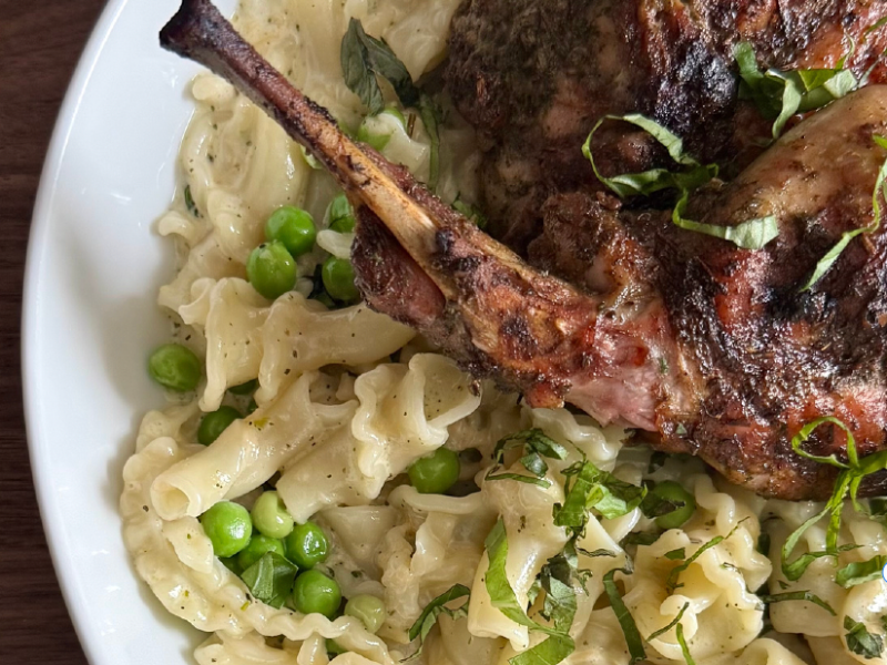Charred Rabbit & Summer Pea Campanelle